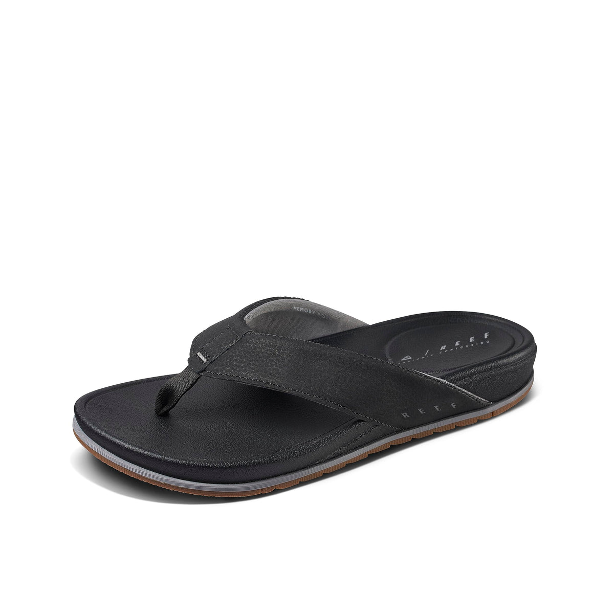Reef Men's Cushion Bonzer Sandal, Black/Gum, 9