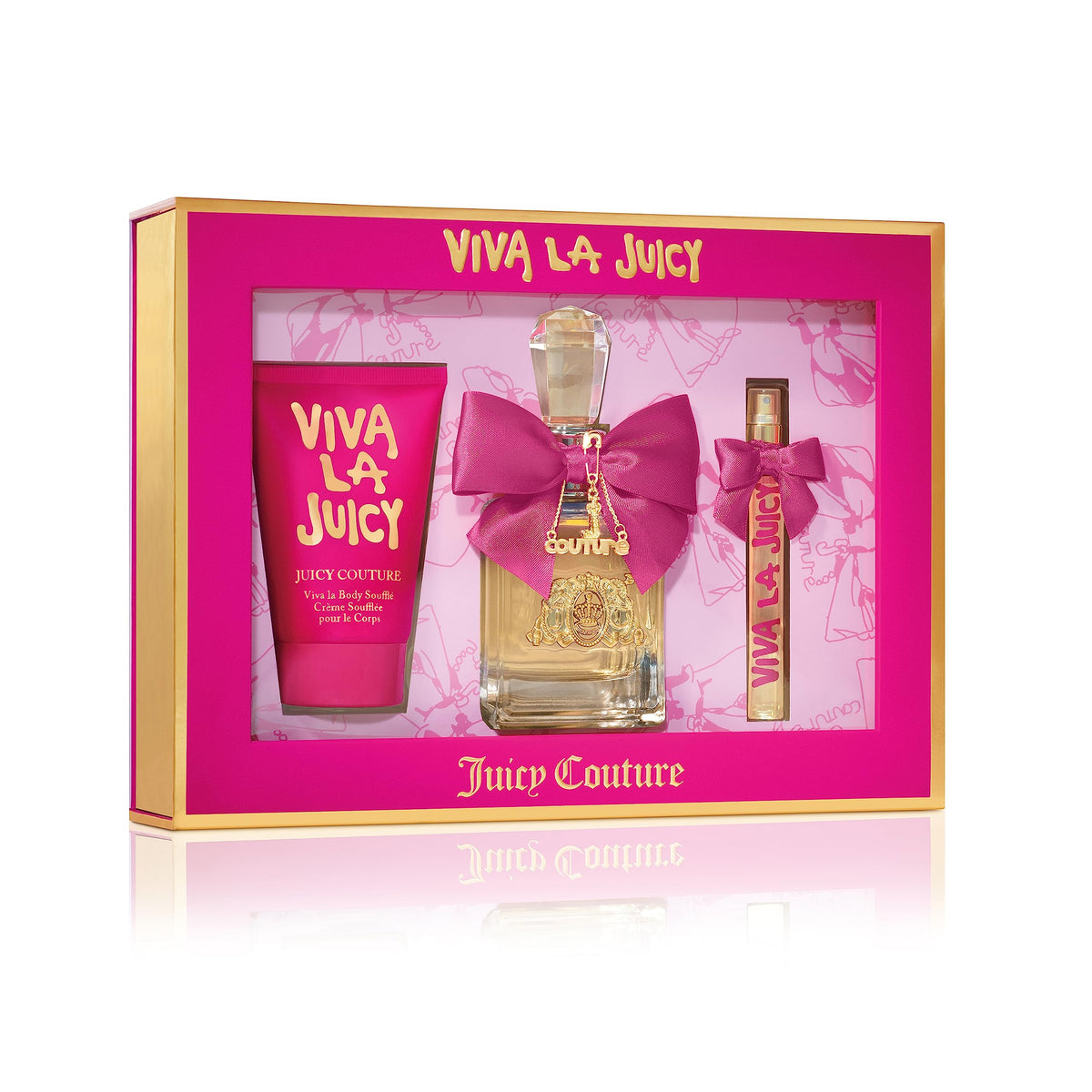Juicy Couture,3 Piece Fragrance Set Viva La Juicy Eau De Parfum,Women's Perfume Set Includes EDP Spray Perfume,Mini Perfume & Body Lotion -Fruity & Sweet Travel Perfume & Travel Body Lotion for Women