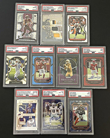 Graded Card Guaranteed - Football Hot Pack - 10 Cards - 5 Rookies - 1 Graded Card