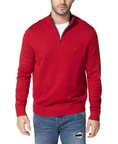 Nautica Men's Quarter-Zip Sweater Red, Medium