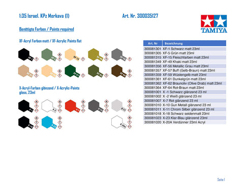 Tamiya 35127 1/35 Israeli Merkava MBT Tank Plastic Model Kit