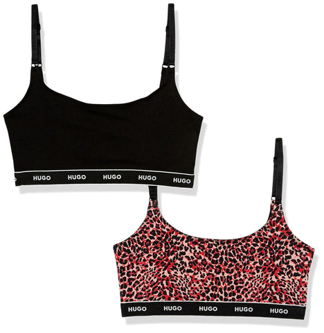 HUGO 2-Pack Repeat Logo Cotton Stretch Bralettes