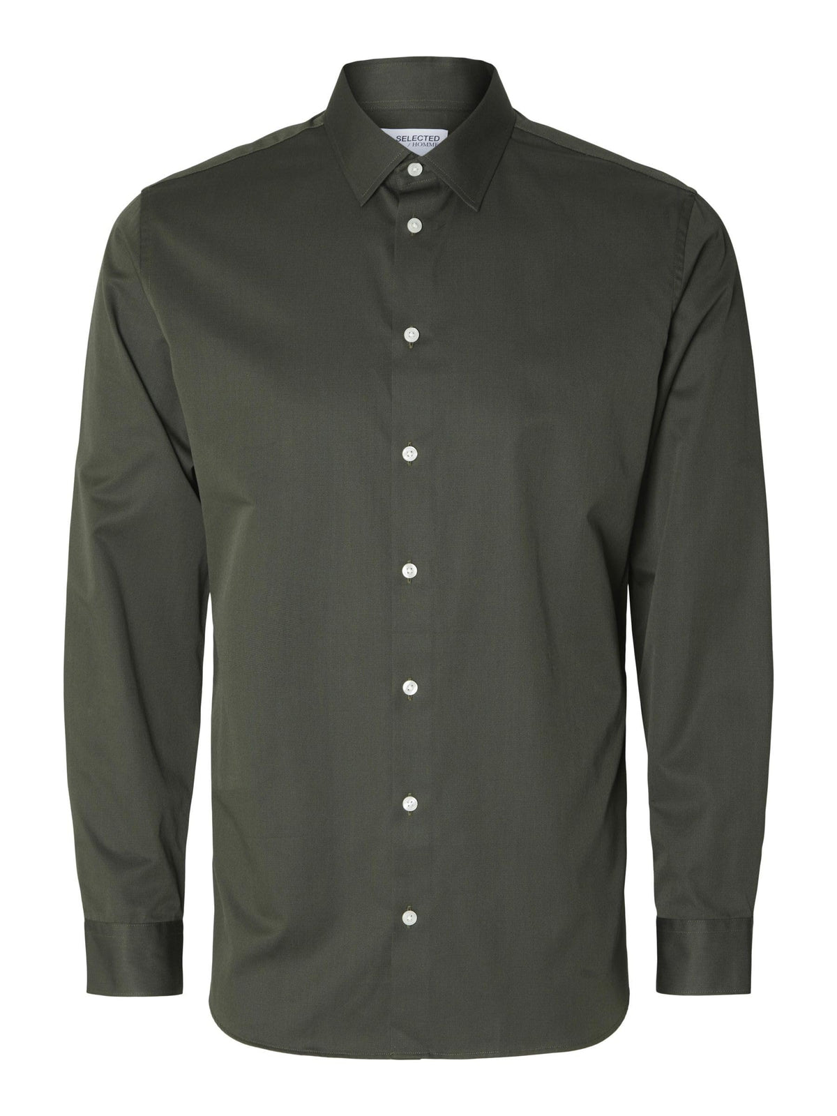 SELETED HOMME Men's Slhslimethan Shirt Ls Classic Noos, Forest Night/Detail: Black, XL