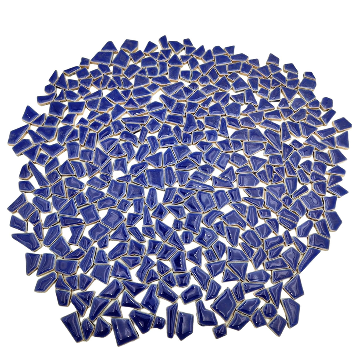 1.1LB Irregular Ceramics Mosaic Tiles, Mosaic Pieces Stones for DIY Mosaic Making Craft Hobby Arts Home Wall Decoration (Navy Blue)