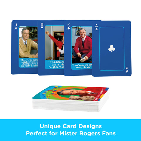 AQUARIUS Mister Rogers Playing Cards - Mr Rogers Themed Deck of Cards for Your Favorite Card Games - Officially Licensed Mister Rogers Merchandise & Collectibles - Poker Size