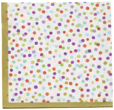 Amscan Beverage Paper Napkins - 5" x 5" - Rainbow Confetti - Pack of 36