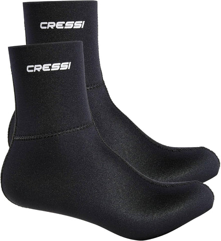 Cressi Unisex Adult Black Neoprene Socks Resilient 5mm Ultra Stretch Diving Socks - Black, XS (36/37)