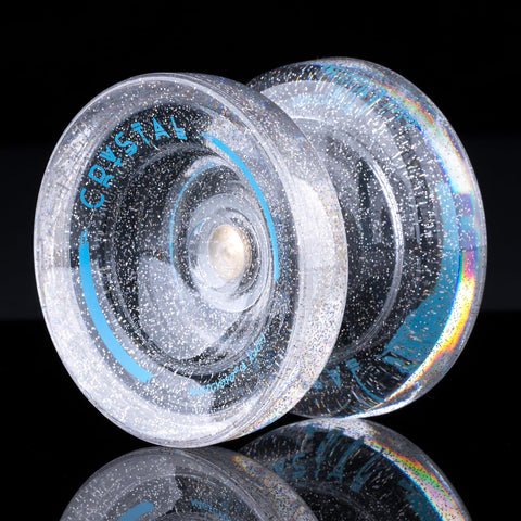 MAGICYOYO K2 Crystal Yoyo Silver Glitter Clear, Pro Responsive Yoyo for Kids, Finger Spin Trick Yoyo for Beginner, Dual Purpose Yo Yo with Extra Unresponsive Yoyo Bearing + 12 Yoyo Strings + Yoyo Case