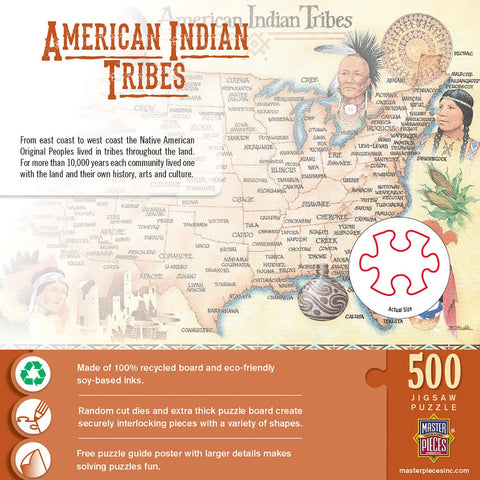 MasterPieces 550 Piece Jigsaw Puzzle For Adults, Family, Or Kids - American Indian Tribes - 18"x24"