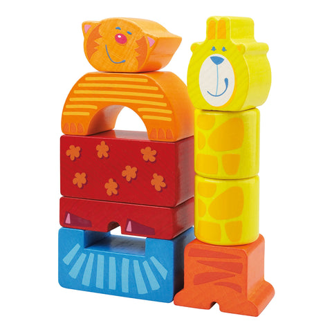 HABA 2356 Building blocks Zoolino, with visual effect - 9 pieces, for Ages 12 months and Up (Made in Germany)