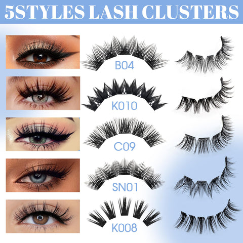 GEMERRY Lash Clusters 120 Cluster Lashes Individual Lashes Eyelash Clusters Lash Extension D Curl Lashes Mixed Tray 8-16mm Cat Eye Diy Eyelash Extensions?C09-0.07D, Mix8-16?