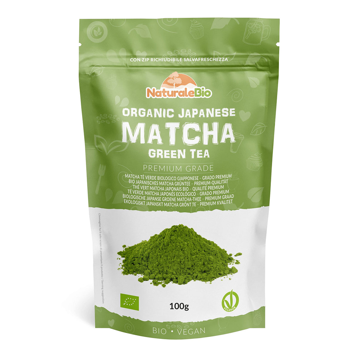 Japanese Organic Matcha Green Tea Powder - Premium Grade - 100g. Produced in Japan, Uji, Kyoto. Use for Drinking, Cooking, Baking, Smoothie Making and with Milk. Vegan & Vegetarian FriendlyÃƒÆ’Ã‚Â¢ÃƒÂ¢Ã¢â‚¬Å¡Ã‚Â¬Ãƒâ€šÃ‚Â¦