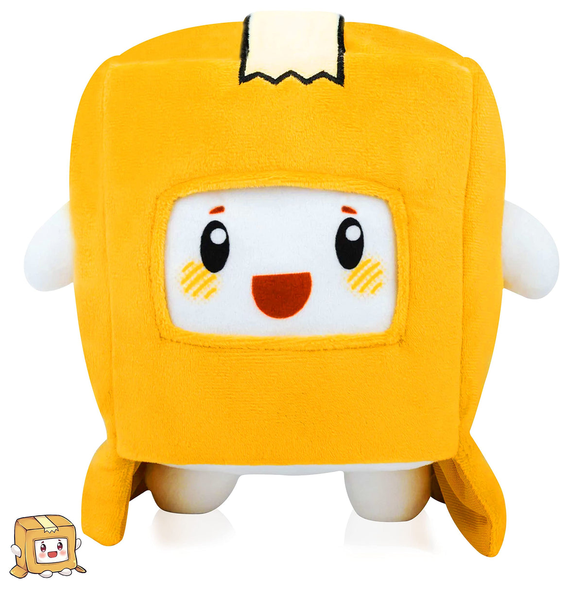 Lankybox Plushies with Detachable Head Mask, Foxy Boxy & Rocky Toy are gifts for Girls, Boys, Kids, Friends, Collect the LankyBox Merch (Boxy)