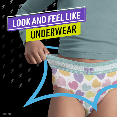 Pampers Ninjamas Pyjama Pants Unisex Hearts, 8 - 12 Years, 54 Pyjama Pants, 27kg - 43kg, All-Night Leak Protection, Packaging may vary