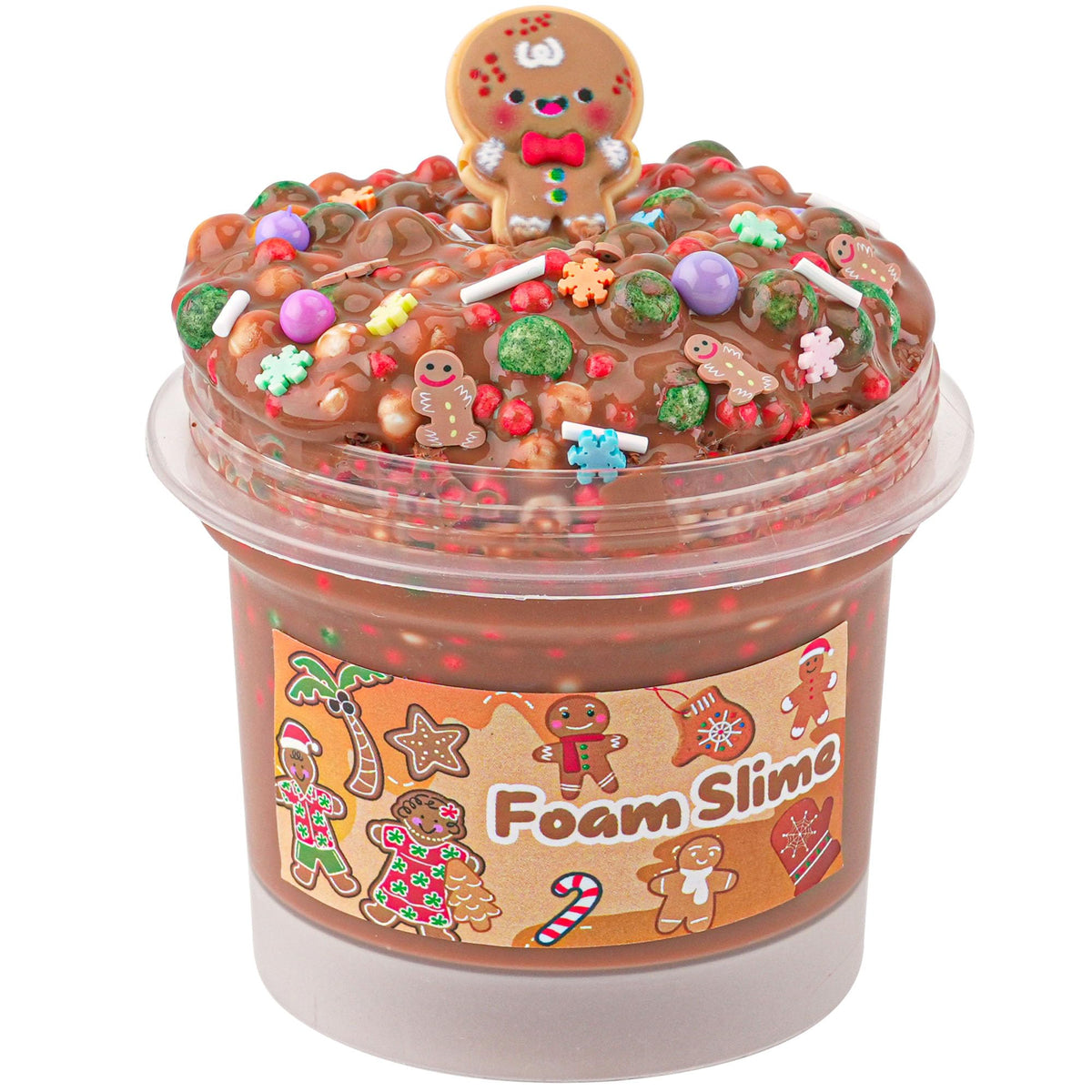 Christmas Stocking Stuffers for Kids, Gingerbread Man Brown Foam Slime, Good Stretchy & Non-Sticky Crunchy Slime, Girls Gifts & Boys Gifts Birthday Easter Hallowmas Christmas Slime Sensory Toys
