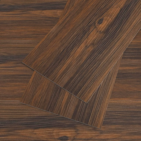 VEELIKE Brown Wood Floor Tiles Wood Effect Vinyl Flooring Roll Stick on Floor Tiles for Bathroom Waterproof Self Adhesive Floor Planks Kitchen Flooring Adhesive Wall Tiles Bedroom 90cm×15cm 36 Pieces