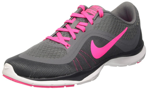 Nike Womens Wmns Flex Trainer 6, COOL GREY/PINK BLAST-DARK GREY-ANTHRACITE, 6 US