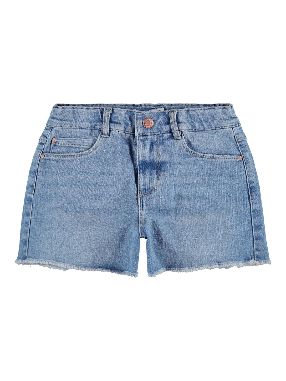 NAME IT Girl's Nkfrose Hw Mom DNM Shorts 8222-Ya Noos, Medium Blue Denim, 7 Years