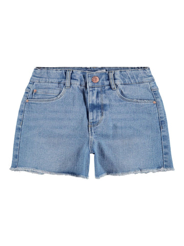 NAME IT Girl's Nkfrose Hw Mom DNM Shorts 8222-Ya Noos, Medium Blue Denim, 7 Years