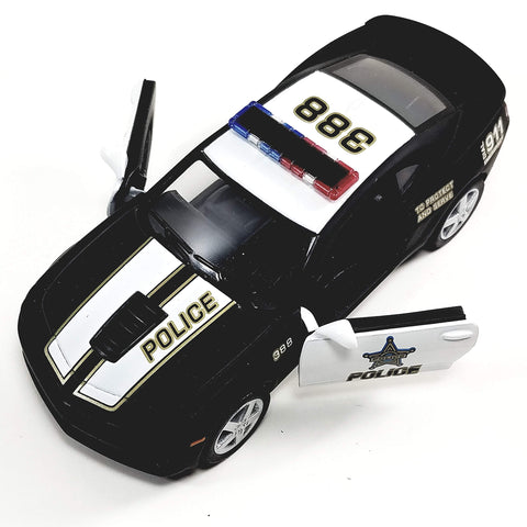 Kinsmart Chevy Camaro Black & White Police Interceptor 1/38 O Scale 5"" Diecast Squad Car