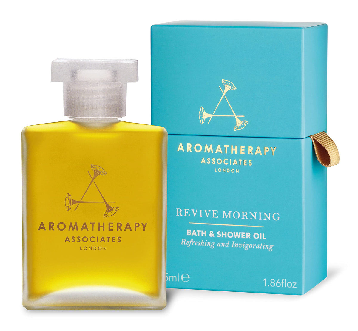 Aromatherapy Associates Revive Morning Bath and Shower Oil, Natural Body Oil to Refresh Mind, Body and Spirit, Hydrating Body Oil Made with 3 Essential Oils (1.86 oz)