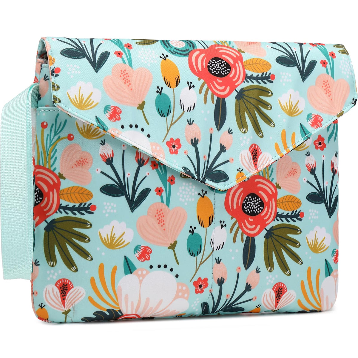 DSIUE Book Sleeve Book Protector Book Covers for Paperbacks, Large Book Sleeve with Handle, 11.6 X 9.3 Inch, Book Lovers Gifts (Flower Green)