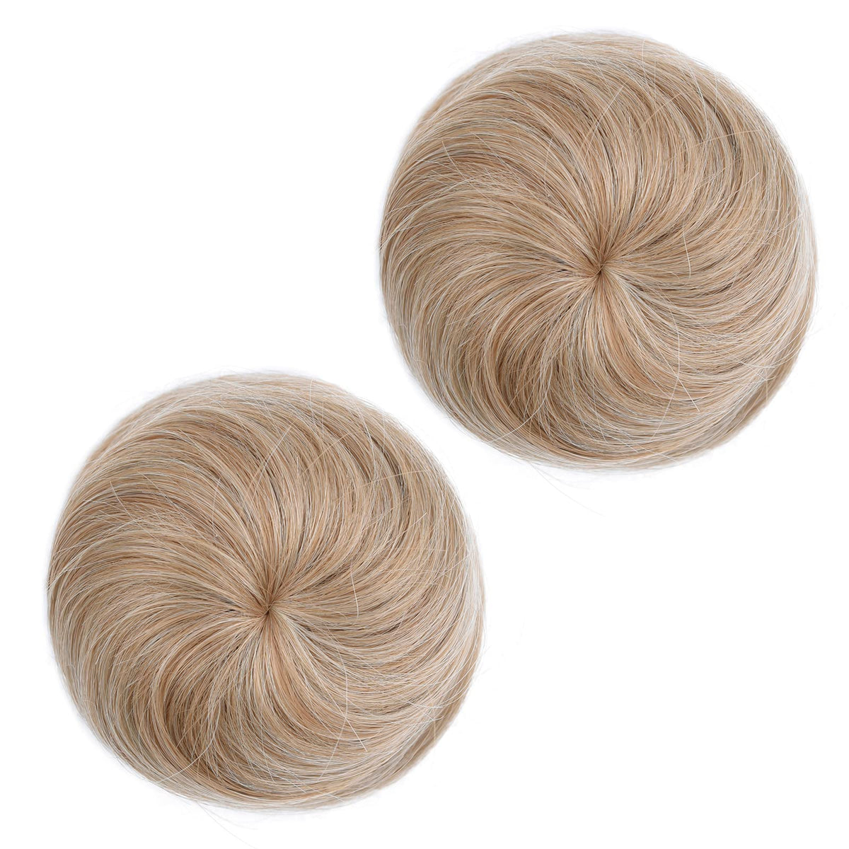 HSPJHTM 2 PCS Hair Bun Extensions,Blonde Hair Bun Hair Pieces for Women Girls Lady Drawstring Fake Ballet Bun Extensions Synthetic Updo Donut Chignon