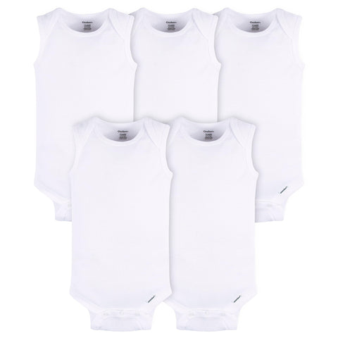 Gerber Unisex Baby Multi-Pack Sleeveless Onesies Bodysuit White 6-9 Months