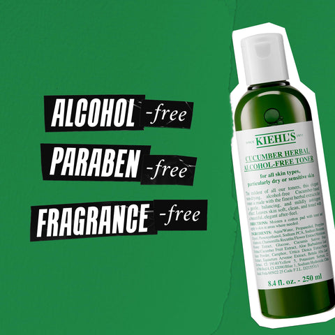 Kiehl's Cucumber Herbal Alcohol-Free Toner, Gentle Facial Toner for Dry & Sensitive Skin, Leaves Skin Feeling Fresh, with Cucumber Extract, Paraben-free, Non-drying Formula, Fragrance-free - 8.4 fl oz