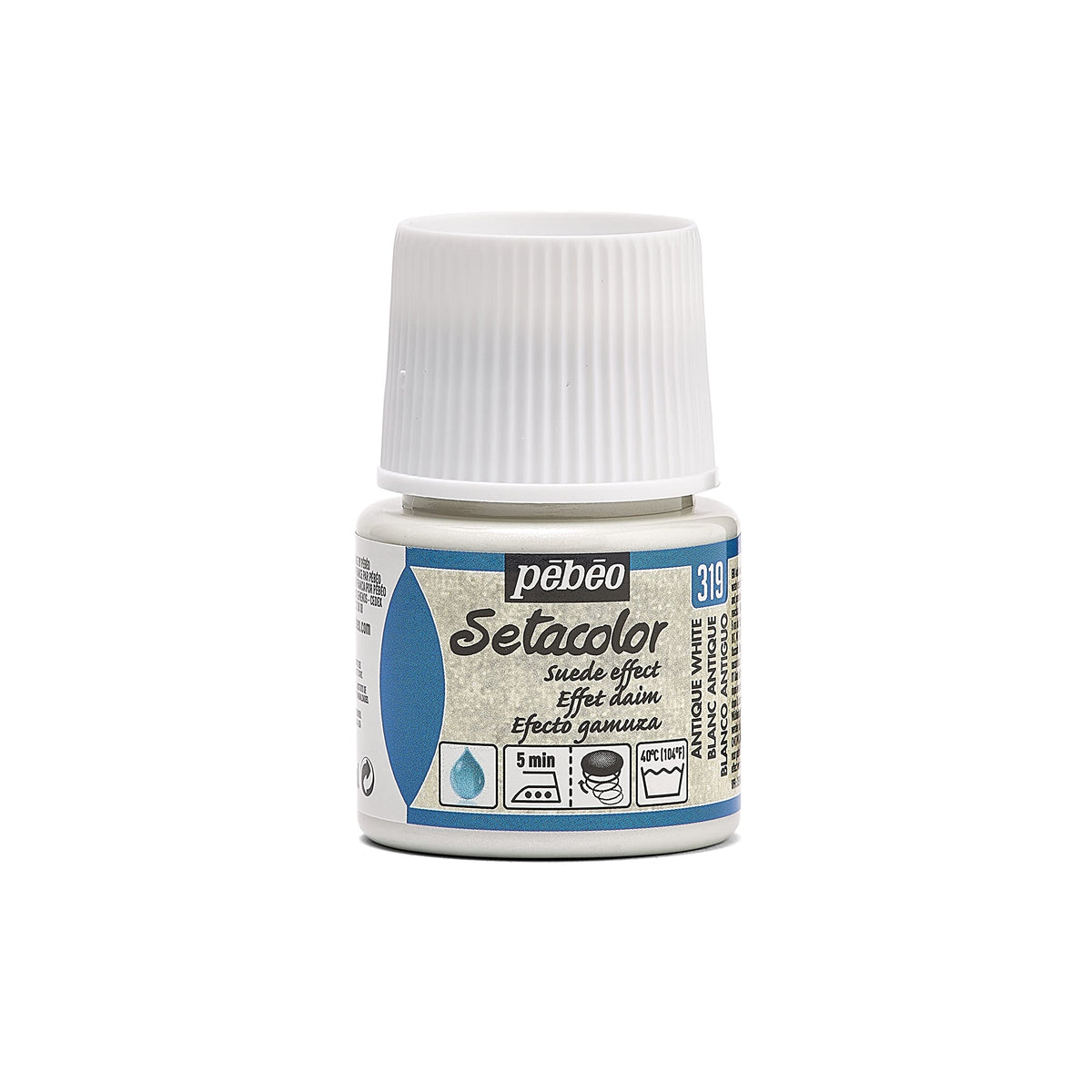 Pebeo Suede Effect Setacolor Fabric Paint, 45ml, Antique White