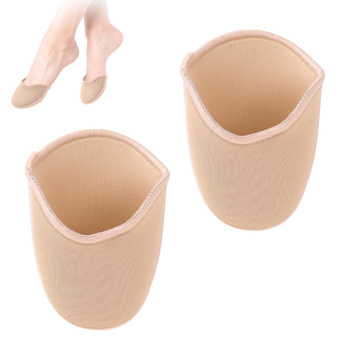 KALIONE Ballet Shoes Toe Pads, 1 Pair Toe Pads for Pointe Shoes, Knitted Fabric Half Socks for Women Girls, Ballet Dance Pointe Toe Pouch Pads, Toe Protectors Cap Cover for Dance Shoes High Heels,Long