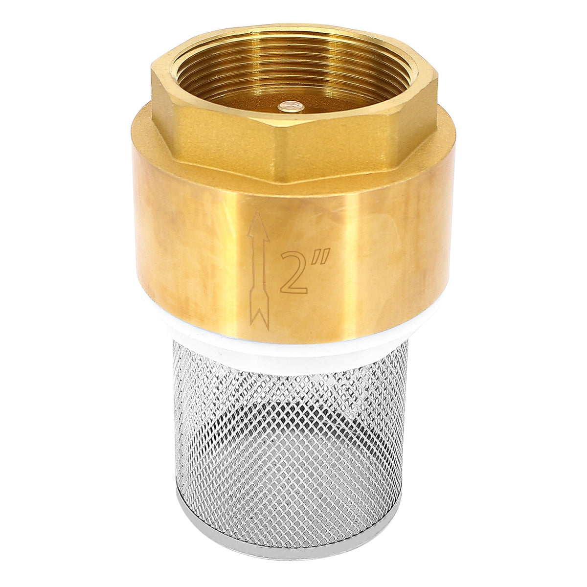 2" BSP Female Thread Brass Check Valve, Valve Foot Valve For Water with Mesh Strainer Filter Bottom