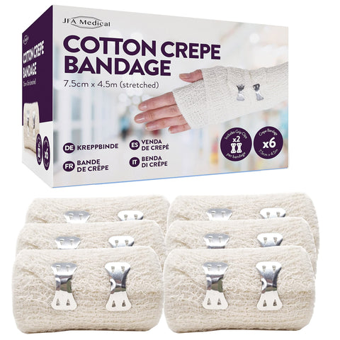 Cotton Crepe Bandages 7.5cm x 4.5m - Box of 6