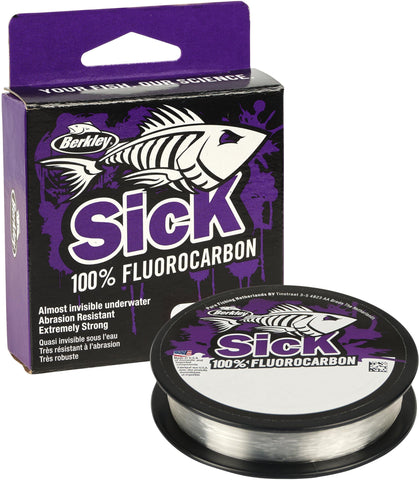 Berkley Sick Fluorocarbon Leader, Fishing Line, Fast Sinking Invisible Predator Fishing Leader for Freshwater and Saltwater Sea Fishing, Perch, Zander, Trout, Clear, 0.20mm | 2.8kg | 6lb | 50m | 54yd