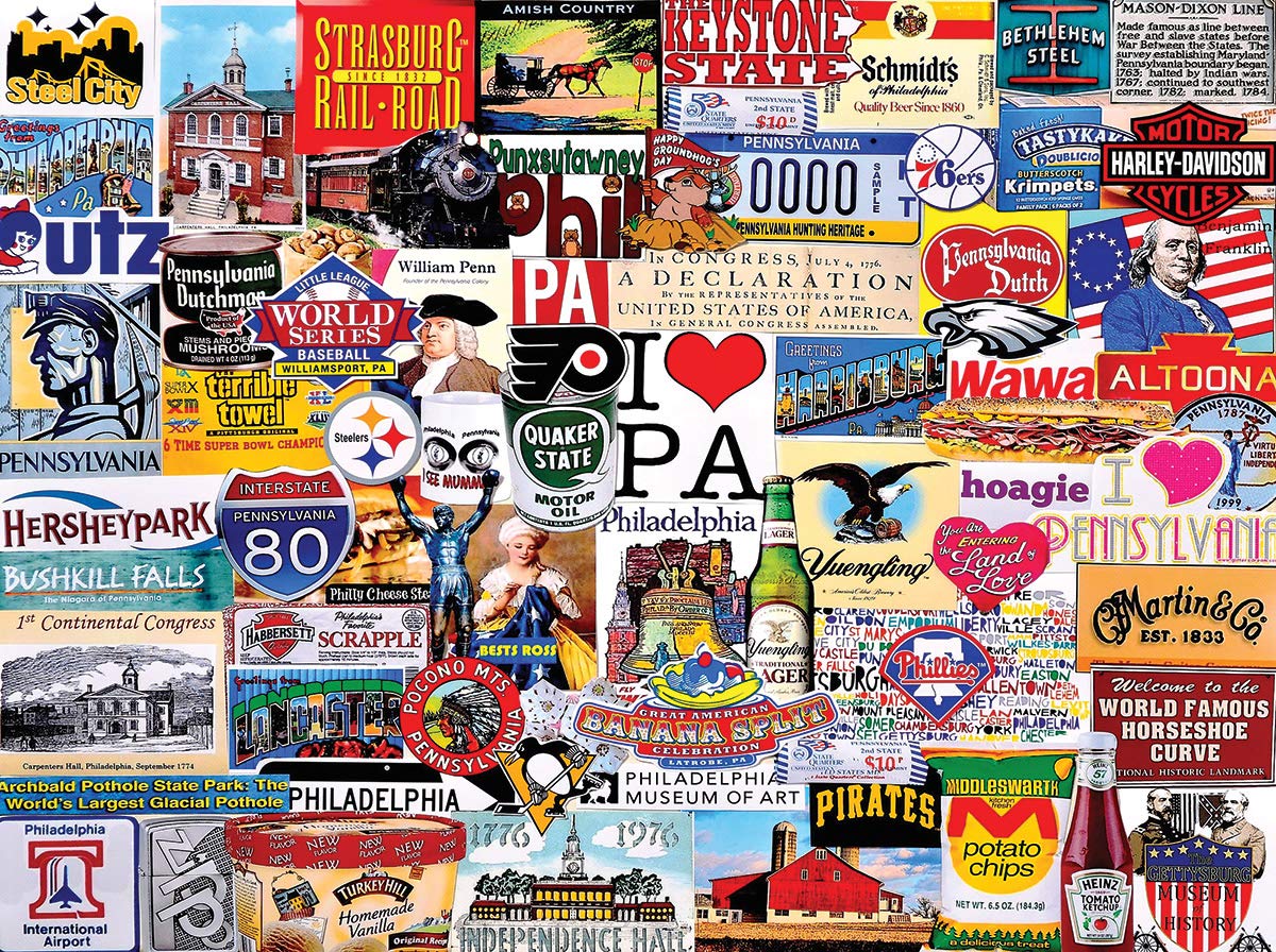 White Mountain Puzzles I Love Pennsylvania - 1000 Piece Jigsaw Puzzle