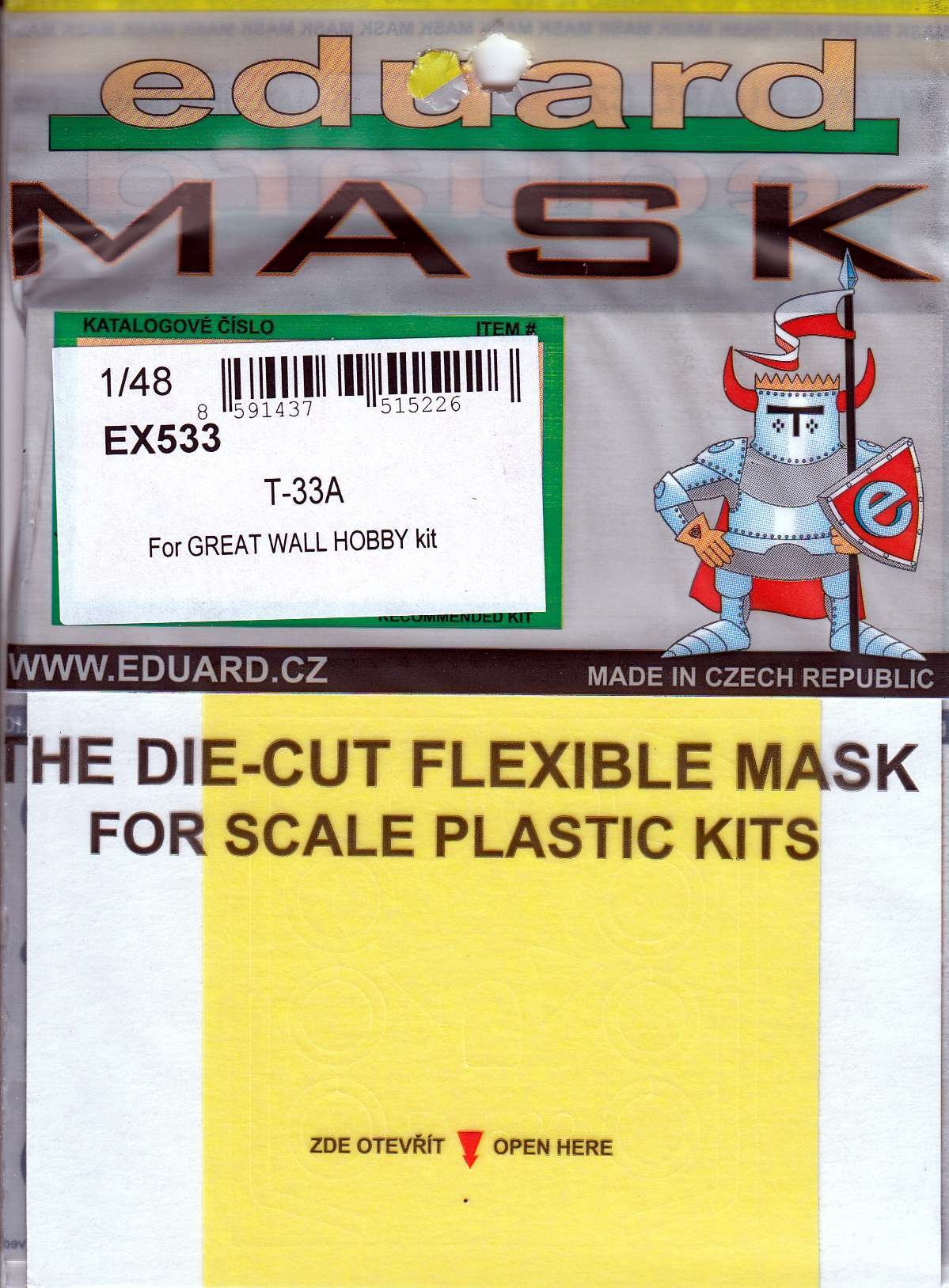 EDUEX533 1:48 Eduard Mask - T-33A Shooting Star (for use with the Great Wall Hobby model kit) [MODEL KIT ACCESSORY]