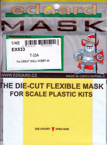 EDUEX533 1:48 Eduard Mask - T-33A Shooting Star (for use with the Great Wall Hobby model kit) [MODEL KIT ACCESSORY]