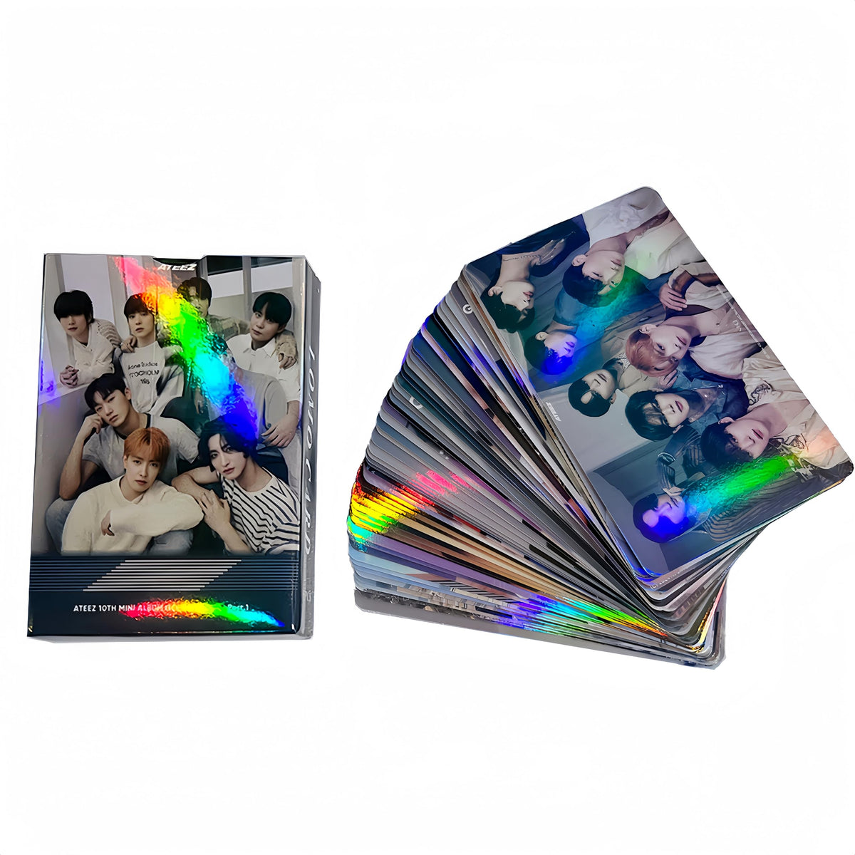 AtÂ·eez Laser Cards 55pcs at eez Photocard at eez GOLDEN HOUR : Part.1 Album Photocard at eez Flash Card at eez LOMO Cards at eez Photocard for Fans at eez Album Cards at eez Merch
