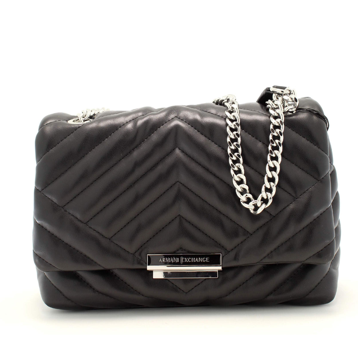 A | X ARMANI EXCHANGE Victoria Medium Crossbody, Black, Black