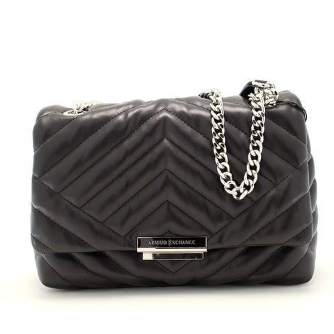 A | X ARMANI EXCHANGE Victoria Medium Crossbody, Black, Black