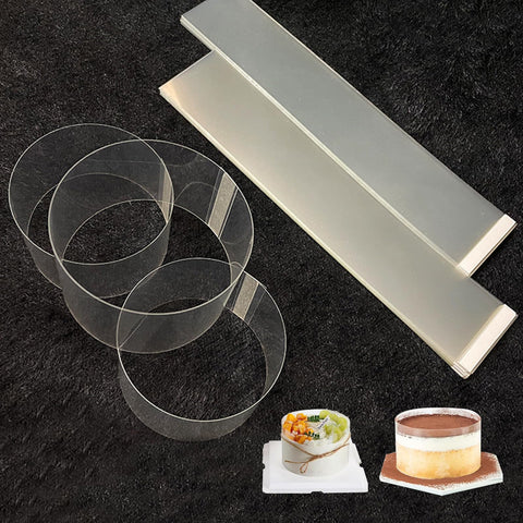 Acetate Cake Collars, Clear Acetate Sheets, Mousse Cake Sheets, 50 Pcs Acetate Cake Strips, Cake Edge Films, for Cake Decorating, Diy Baking and Chocolate Mousse, Make Your Cake More Attractive