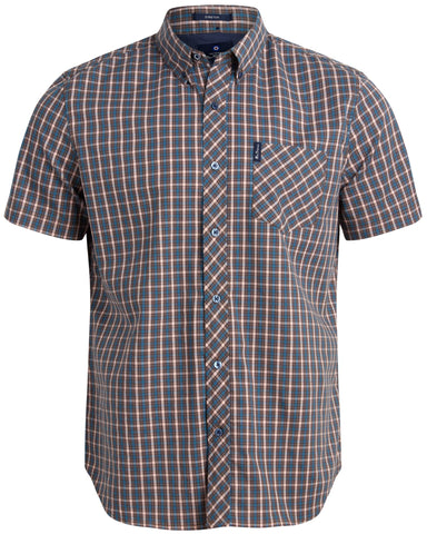 Ben Sherman Men's Linen Shirt - Classic Fit Short Sleeve Button Down Woven Linen Shirt (S-XL), Size Small, Wedgewood