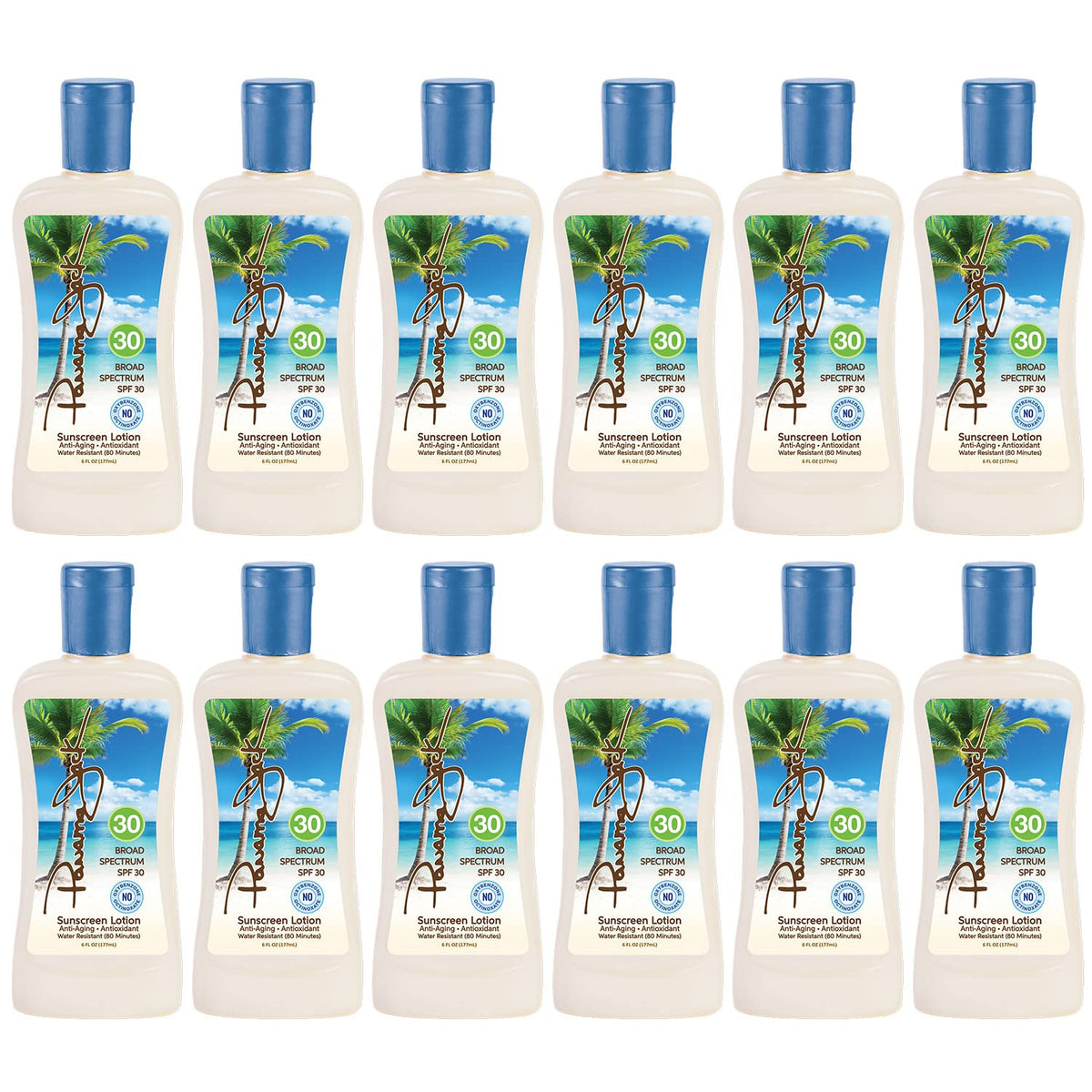 Panama Jack Sunscreen Suntan Lotion - SPF 30, Broad Spectrum UVA/UVB Protection, PABA, Paraben, Gluten & Cruelty Free, 6 FL OZ (Pack of 12)