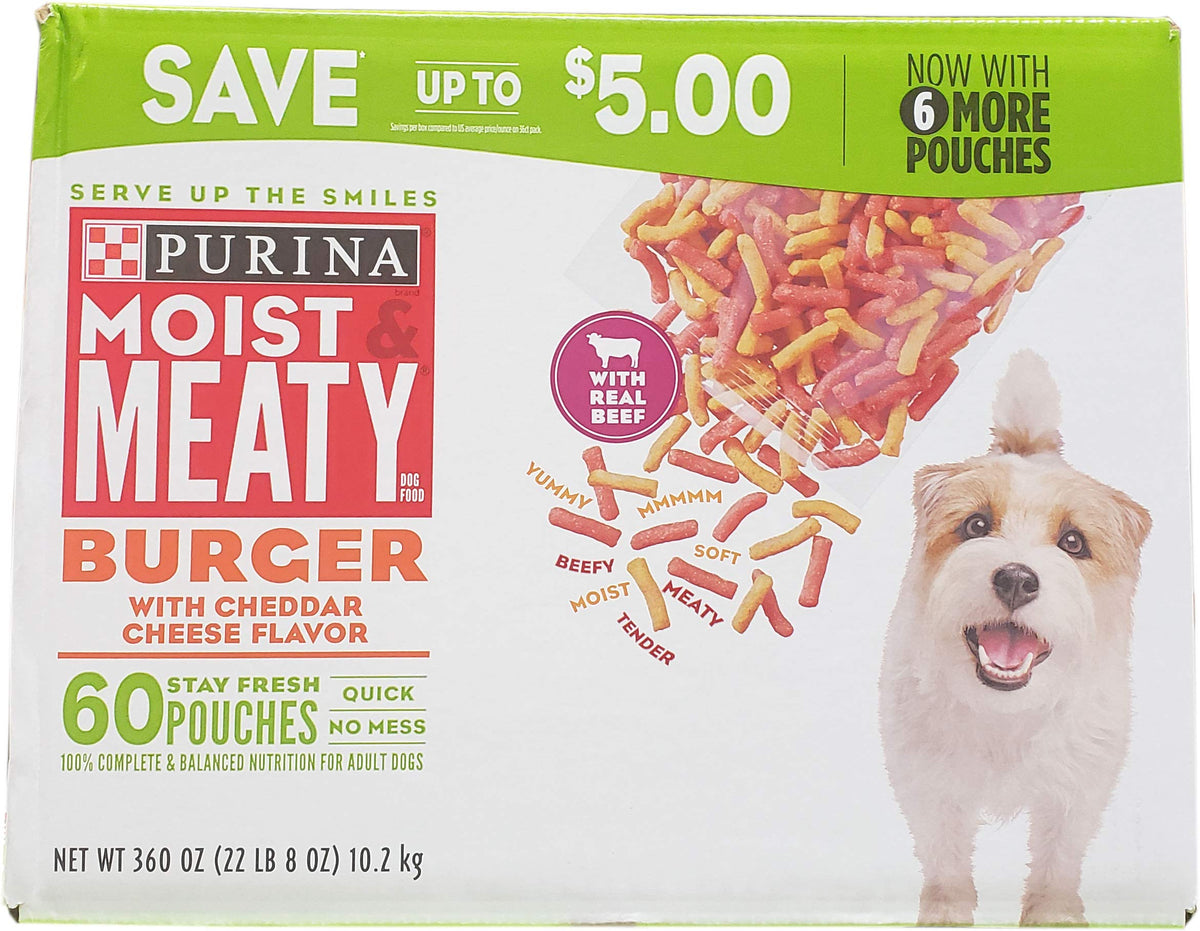 Purina Moist & Meaty Dog Food, Burger (6 Ounce ., 60 ct.), 22.5 Pound