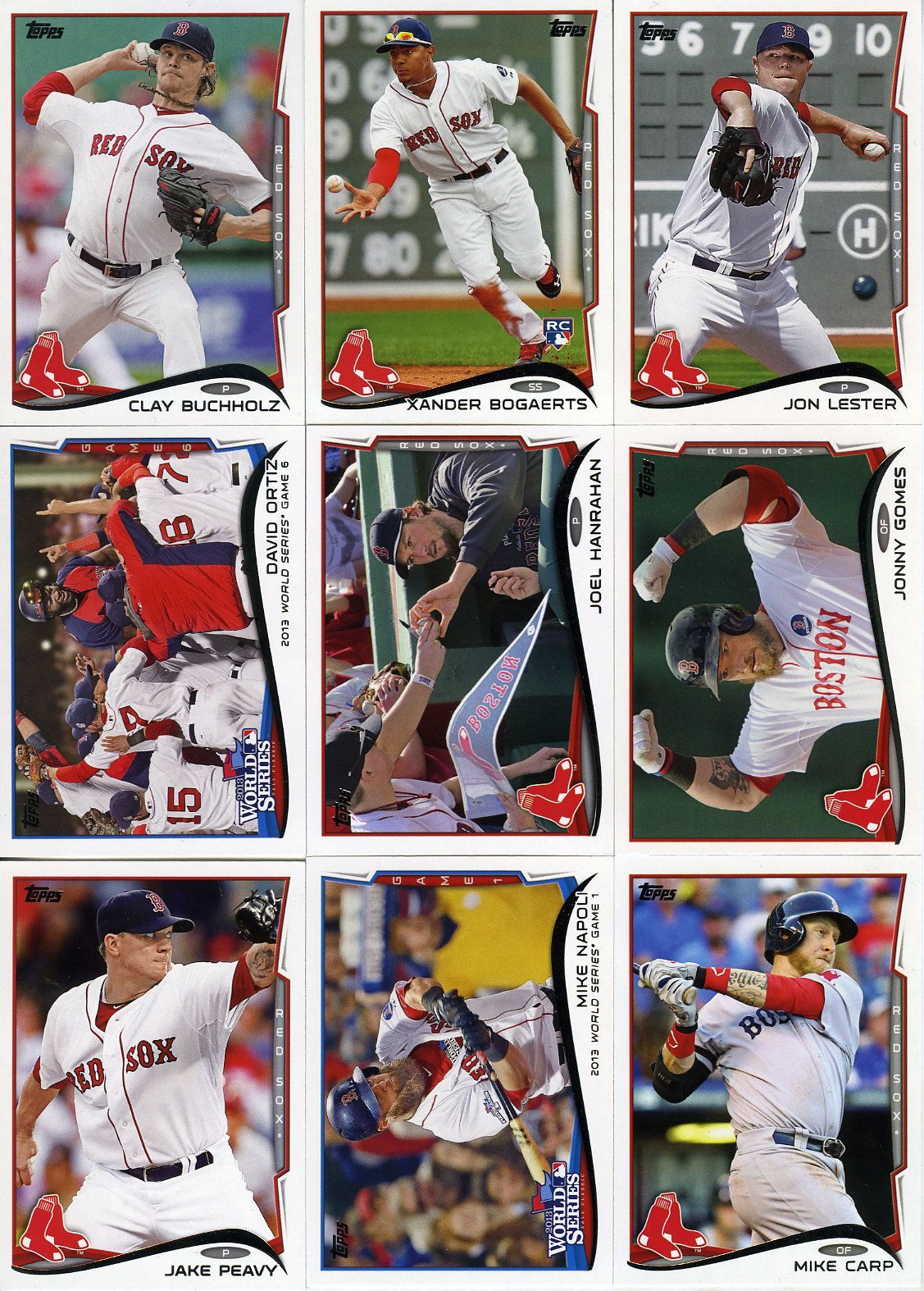 2014 Topps Baseball Cards - Boston Redsox - Team Set