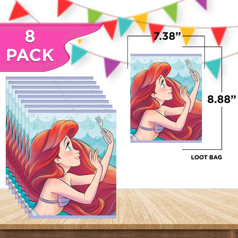Unique The Little Mermaid Party Favor Bundle | Tattoo Sheets, Party Hats, Blowouts, Loot Bags | Kid's Birthday, Underwater Themed Event, Halloween, Officially Licensed by Unique