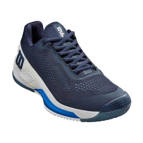 WILSON Men's Rush Pro 4.0 Sneaker, Navy Blazer/White/Lapis Blue, 14