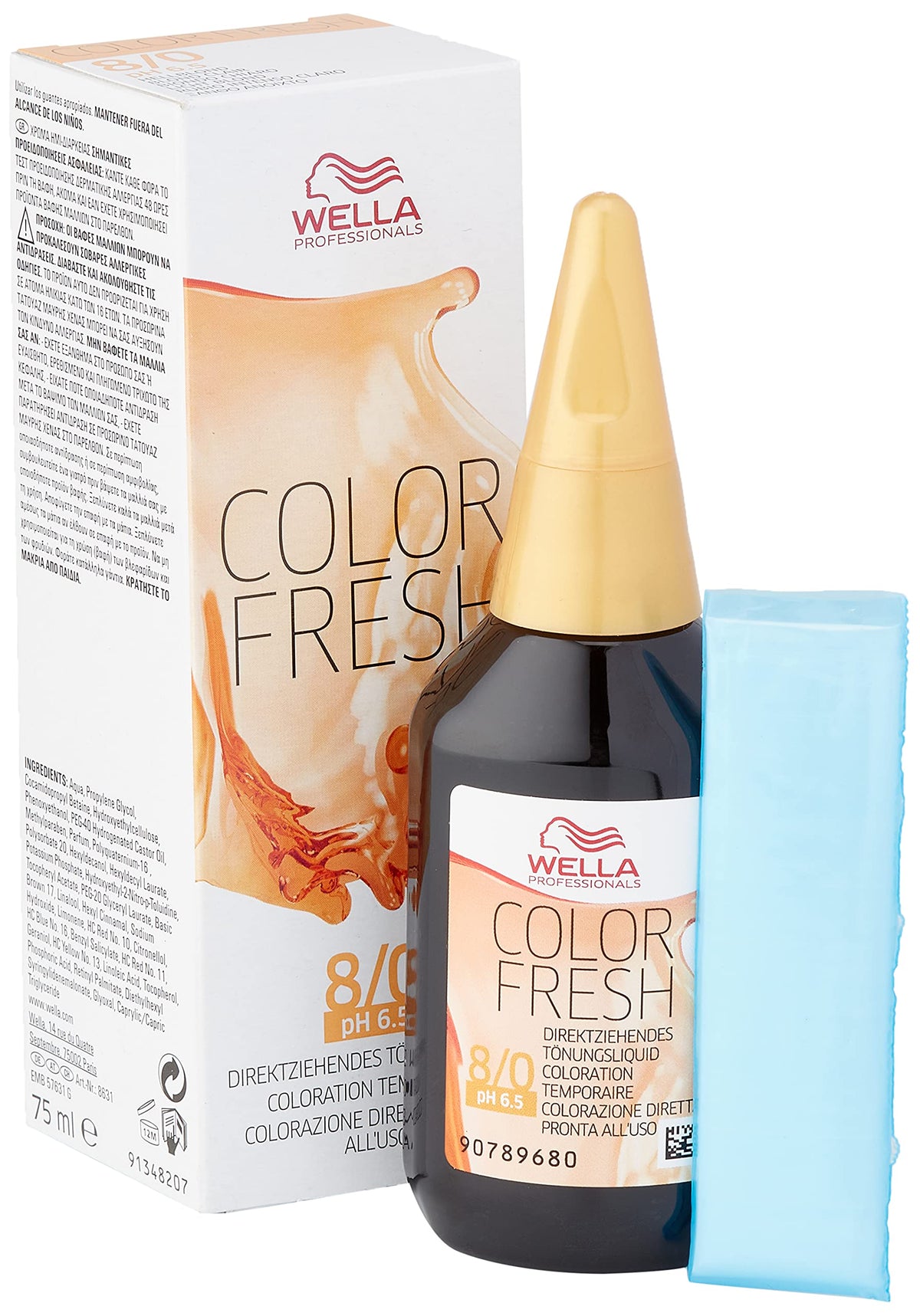 Wella Colour Fresh Semi-Permanent Hair Colour, No. 8/0 Rubio Claro, 75ml