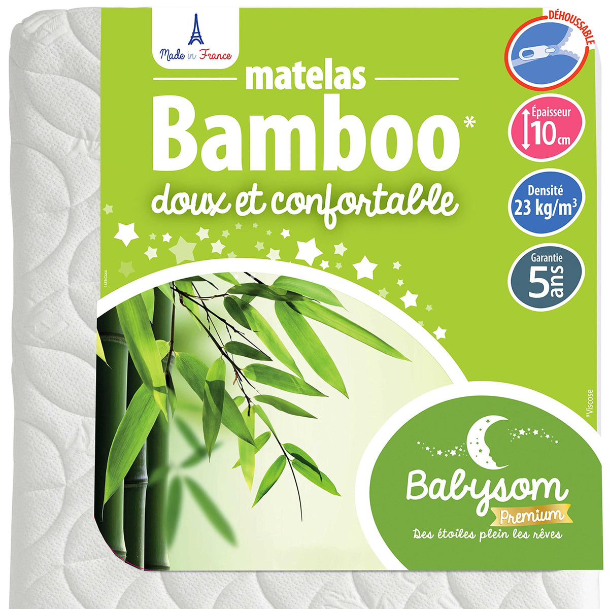 Babysom Baby Mattresses, Foam, White, 60x120x10 cm