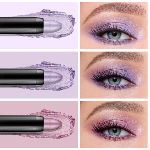 Boobeen 3PCS Cream Eyeshadow Pencil Crayon Waterproof Eyeshadow Brightener Stick Shimmer Eyeshadow Pen Create Glitter Eye Makeup, Easy to Use